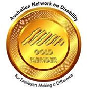 Image of the Australian Network on Disability Gold membership logo.