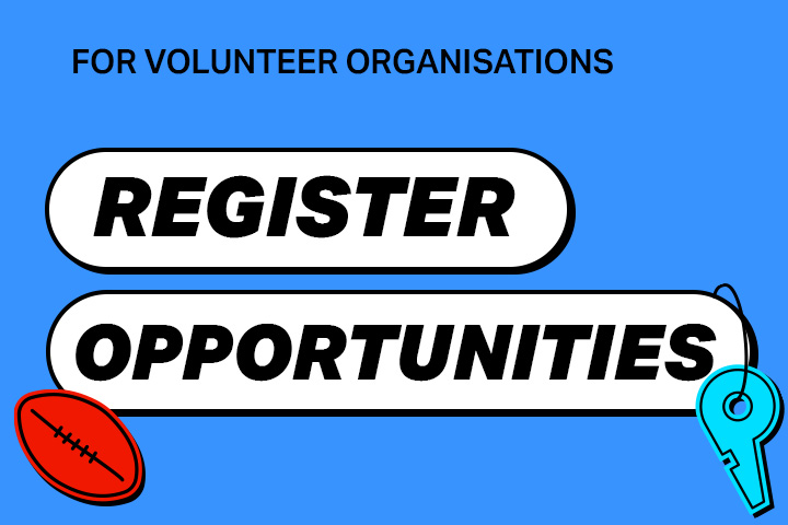 For volunteer organisations - register opportunities