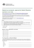 Masters by Coursework Course Application Form cover