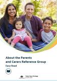 Easy Read version - About the Parents and Carers Reference Group cover image