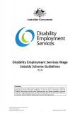 DES Wage Subsidy Scheme Guidelines | Department of Social Services, Australian Government