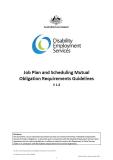 Cover of DES Job Plan and Setting Mutual Obligation Requirements Guidelines