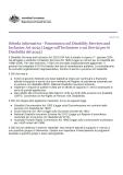 Cover of Scheda informativa - Panoramica sul Disability Services and Inclusion Act 2023 (Legge sull’Inclusione e sui Servizi per