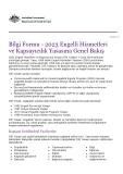 Cover of Bilgi Formu - 2023 Engelli Hizmetleri ve Kapsayıcılık Yasasına Genel Bakış