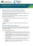 Disability Employment Service (DES) Quality Framework Fact sheet cover