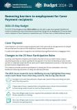 Removing barriers to employment for Carer Payment recipients cover