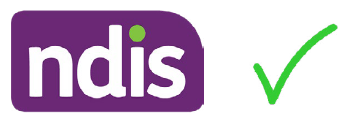 NDIS logo next to a green check mark.