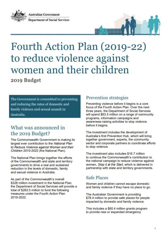 Fourth Action Plan (2019-22) to reduce violence against women and their children