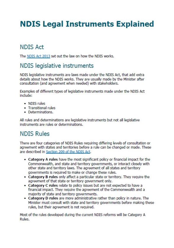 cover of ndis legal instruments explained