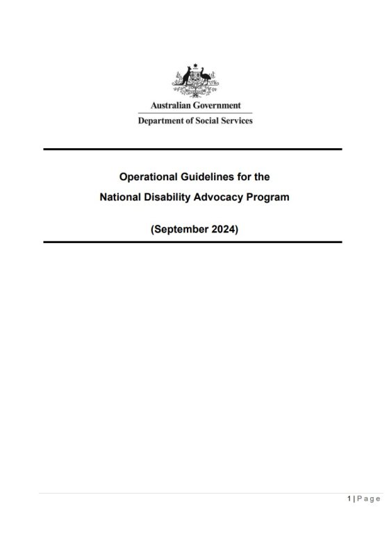 Operational Guidelines for the National Disability Advocacy Program cover page