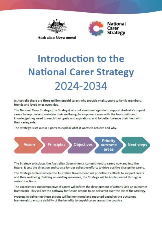 Introduction to the National Carer Strategy 2024 -2034 - highlights